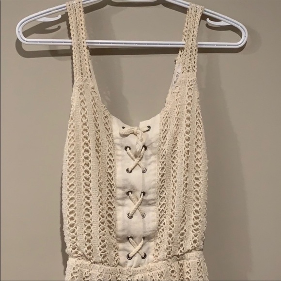 Miss Me Cream Macrame Boho Romper - Women’s Size Medium - Picture 3 of 7